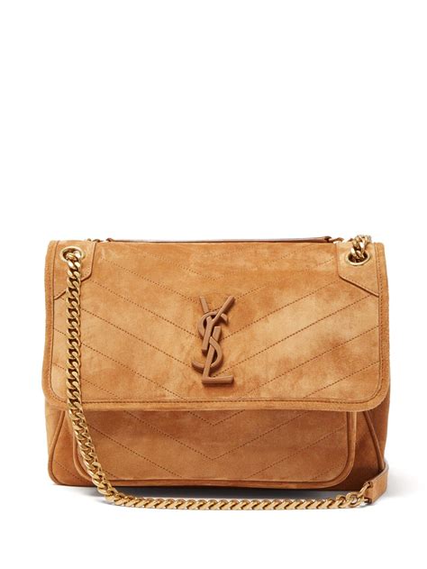 suede YSL shoulder bag